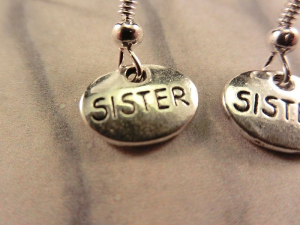 Schwester Ohrringe Vintage Optik Sister Geschenk